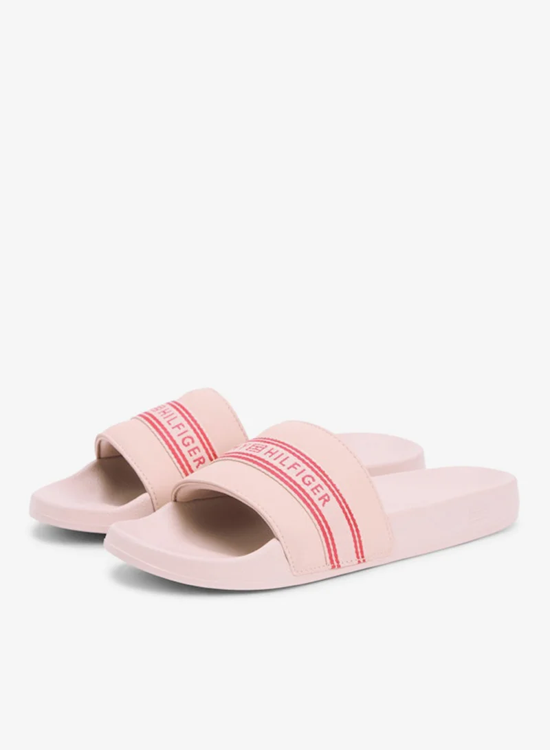 TOMMY HILFIGER  Logo Tape Webbing Pool Slides for Women | Best Price UAE